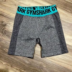 Gymshark womens shorts size M dark grey with teal trim